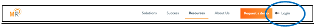 Login top header